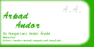 arpad andor business card